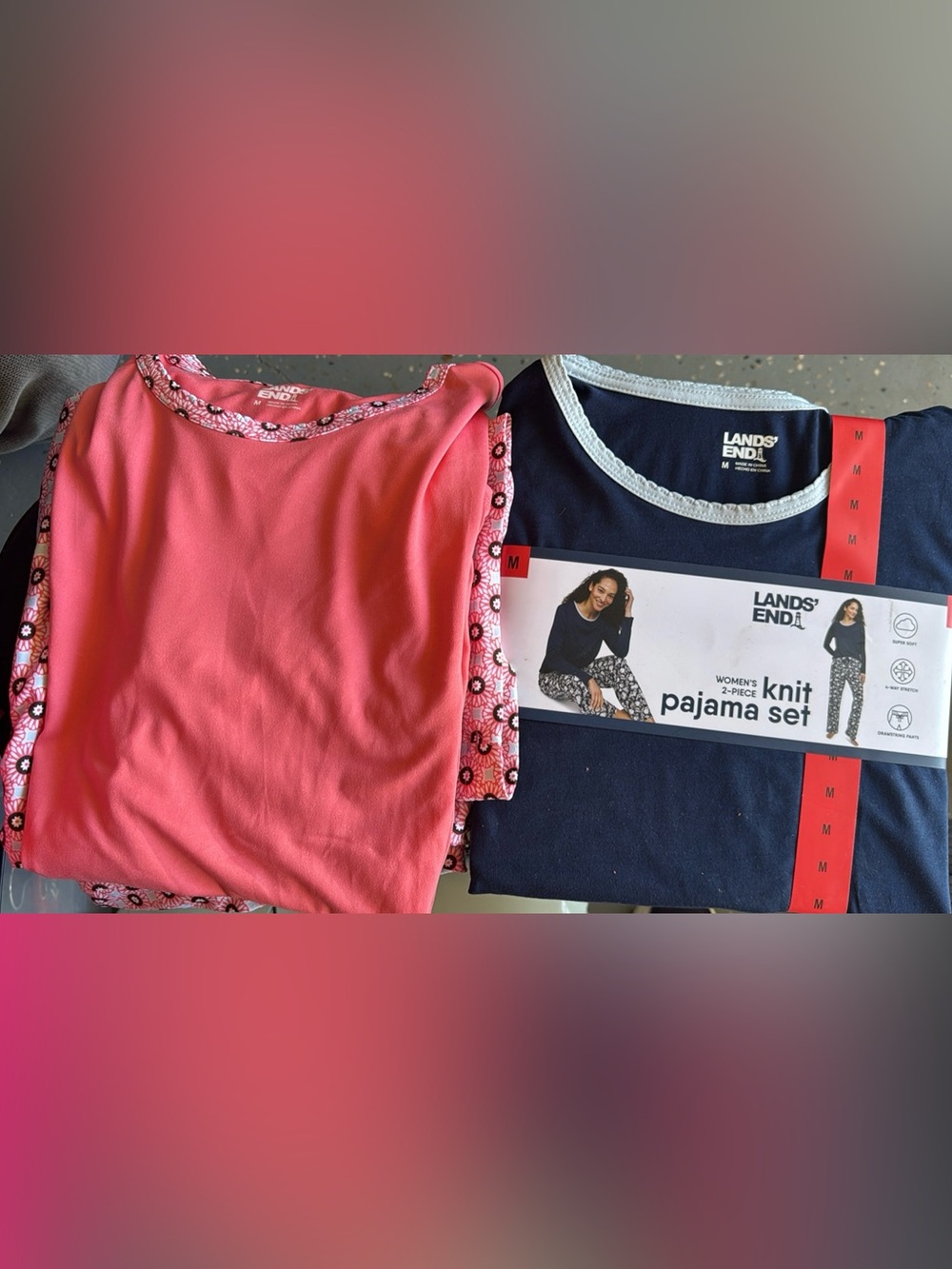 2 Pairs of Lands' End Pajama Sets